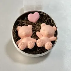 くま2個+ハート1個 アロマストーン 無香料 窓付きアルミ缶入り オレンジ