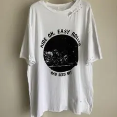 ダメージ加工 ロゴ 半袖Tシャツ ホワイト 大きいサイズ ユニセックス 韓国のサムネイル