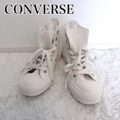 オールスター　コンバース　ハイカット レア✨オールホワイト23.5㎝　白　美品