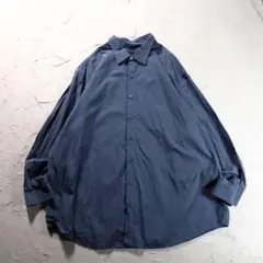SYNRGY 長袖シャツ チェック　コットン　ネイビー