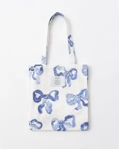 【新品未使用】POPPY ブルー リボン柄 トートバッグ あさぎーにょのサムネイル