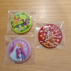 ディズニー　刺繍缶バッジ　三個セット