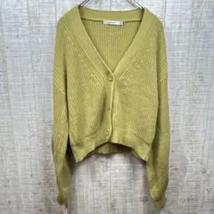 マウジー　カーディガン　ボレロ　前開き　グリーン　ニット