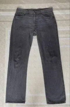 80s USA製 Levi's 501 先染め ブラックデニム W33