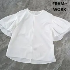 FRAMeWORK タイプライターフレアスリーブブラウス 半袖ブラウス　ホワイトのサムネイル