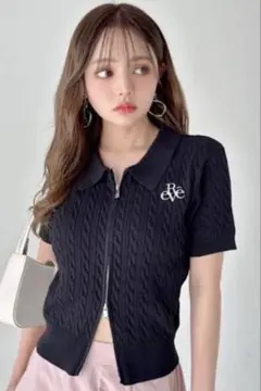 GRL ニットロゴ刺繍ダブルジップトップス cc81のサムネイル