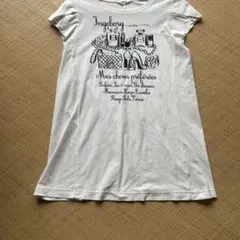 INGEBORG 半袖Tシャツ ホワイト イラストプリントのサムネイル
