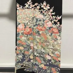D539 黒留袖　友禅　花模様　落款　正絹　着物　袷　極美品