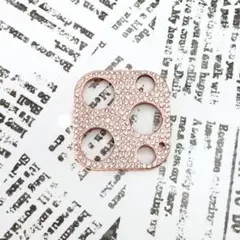 iPhone 14Pro カメラカバー キラキラローズゴールド