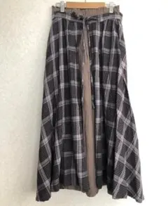 美品！★SM2サマンサモスモス★麻 重ね 巻きスカート F チェック