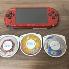 ひ*ろ様 SONY PSP-3000 レッド 本体 UMDゲームソフト付き