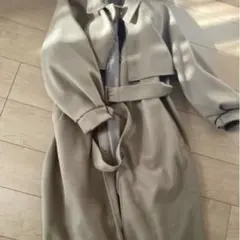 2wayスタンドカラーボリュームスリーブニットモッサトレンチコート