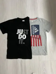 NIKE 黒 JUST DO IT adidas グレー　Tシャツ2枚　150