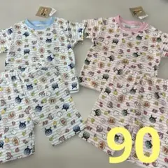 新品未使用　アンパンマン パジャマ 90cm 半袖 双子　2着セット