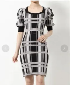 スクエアリブニットミニワンピース