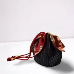【和柄×ストライプ】大人かわいいハンドメイド巾着袋