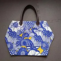 ハンドメイド　ハンドバッグ　花柄　マリメッコ風