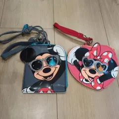 ディズニー ミッキー ミニー パスケース 2点セット ICカードケース　ペア