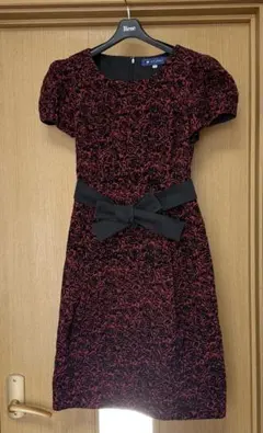 美品　エムズグレイシー　ノースリーブワンピース　フロッキー加工　バラ　42 黒 エンボス加工マキシ丈ノースリーブワンピース レディース メール便不可