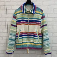 最終値下げ ZARA ザラ コットン 織 レインボー サーフ コーチ ジャケット