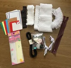 レース ファスナー アイロンシール ゴム ボタン ファスナーテープいろいろセット