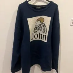 kutir John イラスト付きセーター ネイビーのサムネイル
