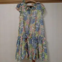 花柄フリル付きワンピース　ラルフローレン