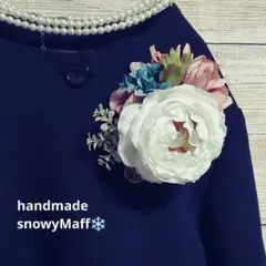 式典　卒業　入学　フラワーコサージュ ホワイト ピンク パール バラ ローズ