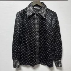美品 シルク100% クリスチャンディオール 長袖 シャツ ネイビー L