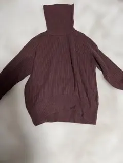 JEANASIS バーガンディ タートルネック セーター F