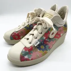 【美品】agile by RUCOLINE メッシュスニーカー 花柄 23cm