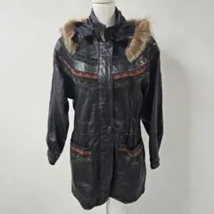 MODE FRANCE レザージャケット【F】ラムレザー 羊革 フード