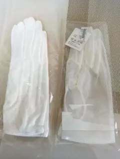 (6585)　ホワイト ウェディンググローブ 透け感あり・白　２セット