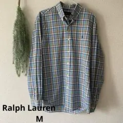 Ralph Laurenラルフローレン　マルチカラーチェックコットンシャツM