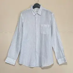 UNIQLO プレミアムリネンシャツ ストライプ ＸＬサイズのサムネイル