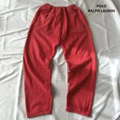 ポロラルフローレン スウェットパンツ レッド L 刺繍ロゴ ポニー 90s