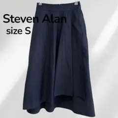 StevenAlan レイヤーフレアスカート　ラップ風　ロングスカート　黒　Sのサムネイル