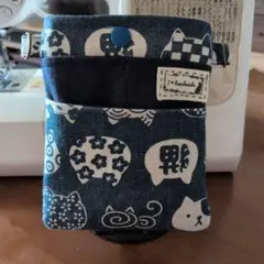 猫柄のナースポーチ　大人用移動ポケット ハンドメイド