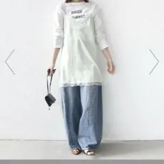 <洗濯機可能>ダル サテン レース スリット キャミソールのサムネイル