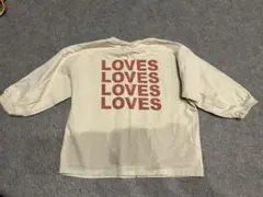 ベージュ LOVESプリント Tシャツ Sサイズ