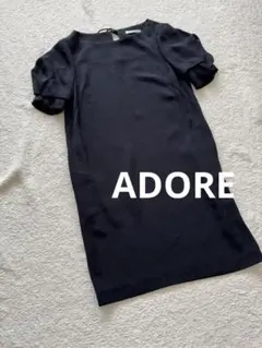 最終お値下げ】ADORE シャツワンピース ブラック - メルカリ