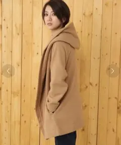 ロデオクラウンズ ワイドボウル アシンメトリージップパーカー 裏起毛 キャメル