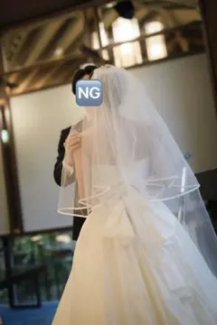 タカミブライダル　ロングベール　サテンパイピング