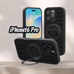 iPhone 16 Pro ブラックケース MagSafe対応　吸盤　かわいい