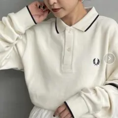 FRED PERRYフレッドペリー ワンポイントロゴ刺繍 ポロシャツ アイボリー