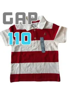 タグ付未使用☆GAP 赤白ストライプ ポロシャツ 110