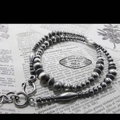 インディアンジュエリー ネックレス ナバホパール ビーズ ネックレス シルバー