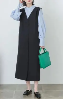 【美品】SENCE OF PLACE UR ジャンパースカート 黒 ロング