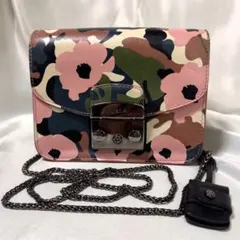 FURLA フルラ　メトロポリス　美品 フローラル　カモフラ　ミニクロスボディ