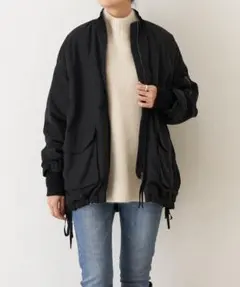 ビアズリー　ブラック　BS MA-1 BEARDSLEY（ビアズリー） ma1 ma-1 フレアMA-1ブルゾン レディース